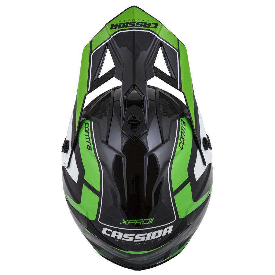 Cassida Cross Pro II Motocross Helmet Green Pearl/Grey/Black/White