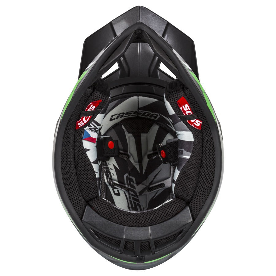 Cassida Cross Pro II Motocross Helmet Green Pearl/Grey/Black/White