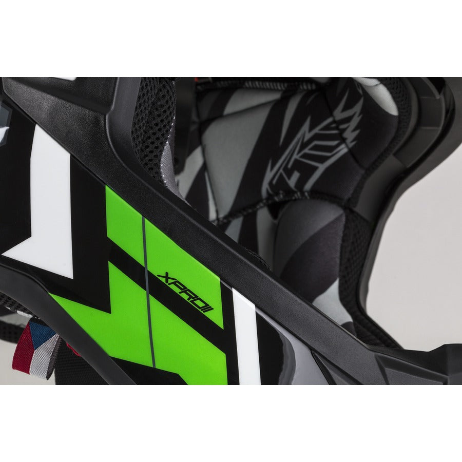 Cassida Cross Pro II Motocross Helmet Green Pearl/Grey/Black/White