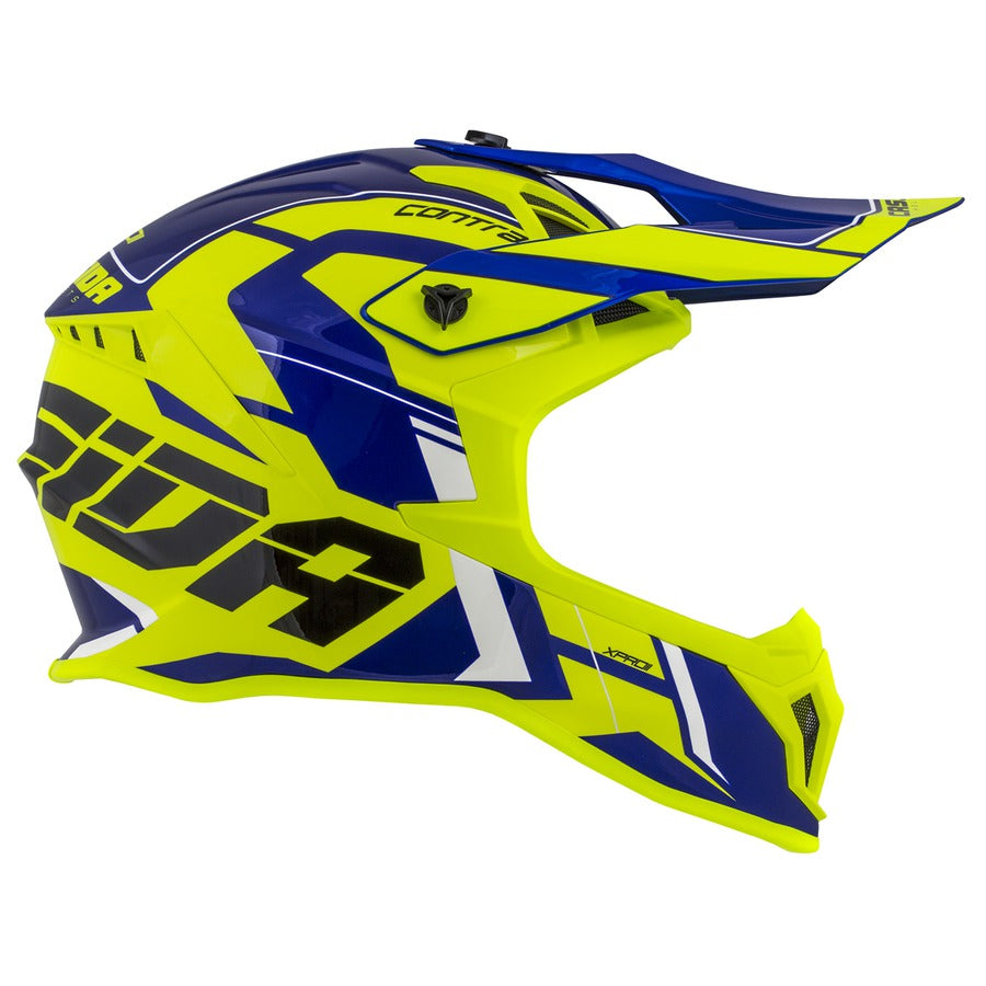 Cassida Cross Pro II Contra Motocross Helmet Fluo Yellow/Blue/Black/White