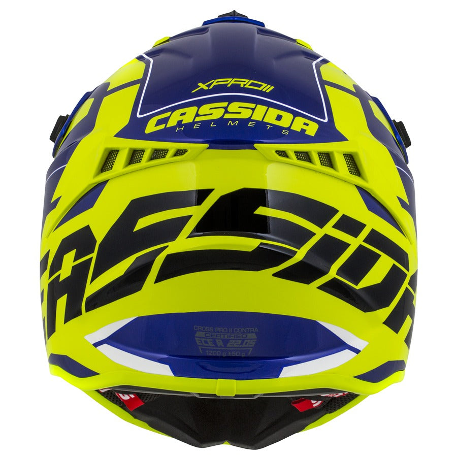 Cassida Cross Pro II Contra Motocross Helmet Fluo Yellow/Blue/Black/White