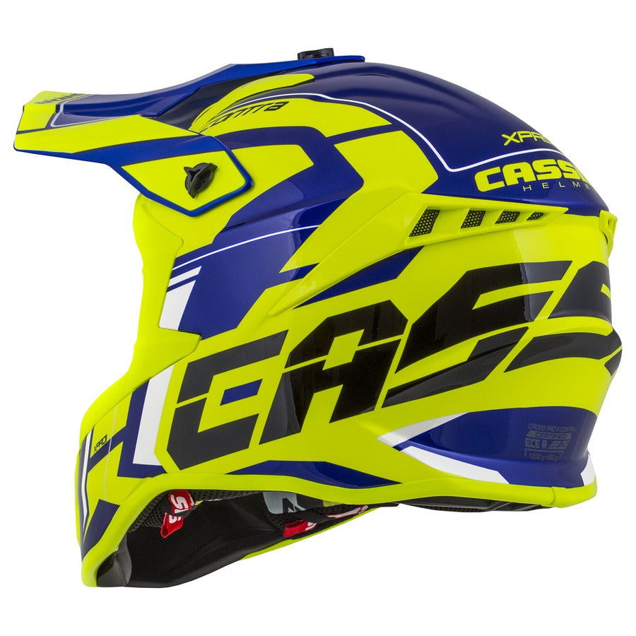 Cassida Cross Pro II Contra Motocross Helmet Fluo Yellow/Blue/Black/White