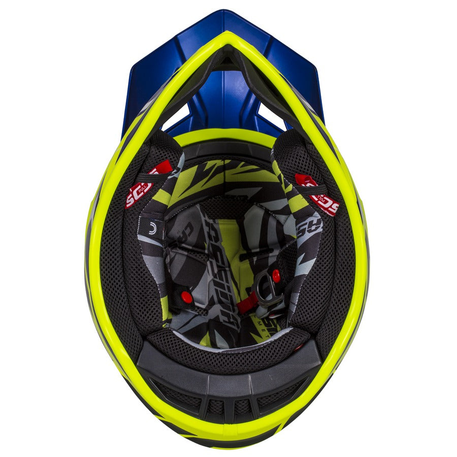 Cassida Cross Pro II Contra Motocross Helmet Fluo Yellow/Blue/Black/White