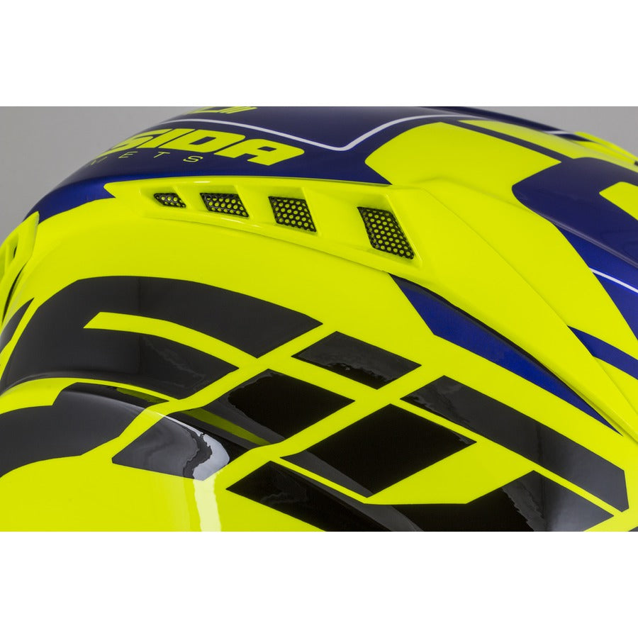Cassida Cross Pro II Contra Motocross Helmet Fluo Yellow/Blue/Black/White