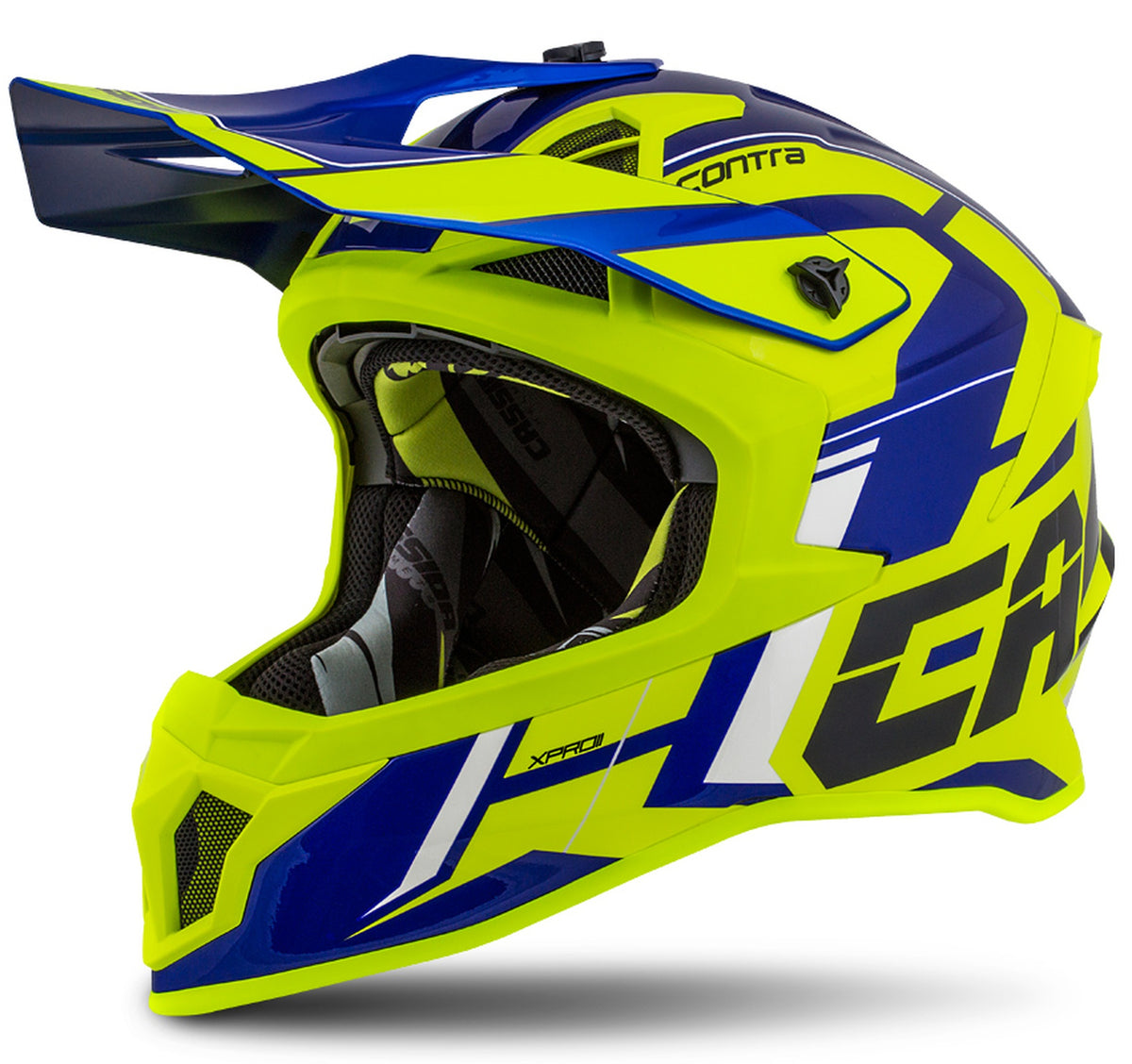 Cassida Cross Pro II Contra Motocross Helmet Fluo Yellow/Blue/Black/White