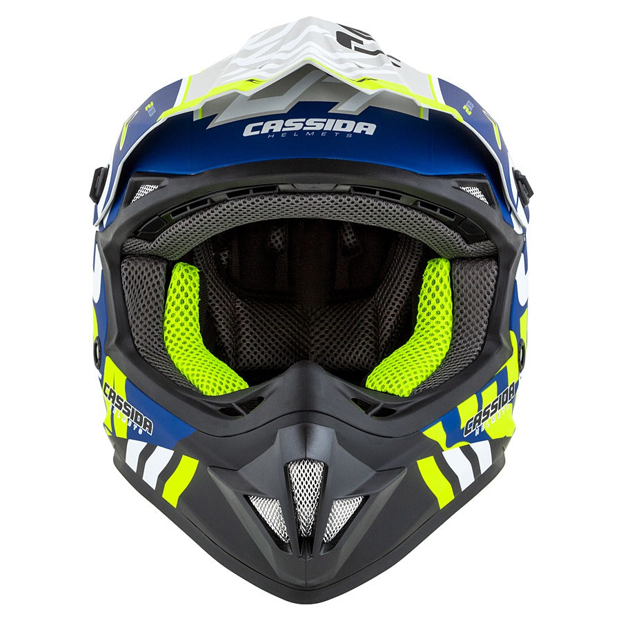 Cassida Cross Cup Sonic Junior Motocross Helmet Matt Blue/Fluo Yellow