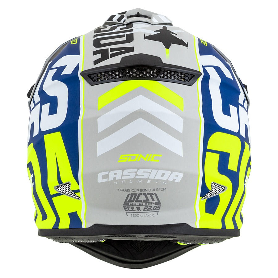 Cassida Cross Cup Sonic Junior Motocross Helmet Matt Blue/Fluo Yellow