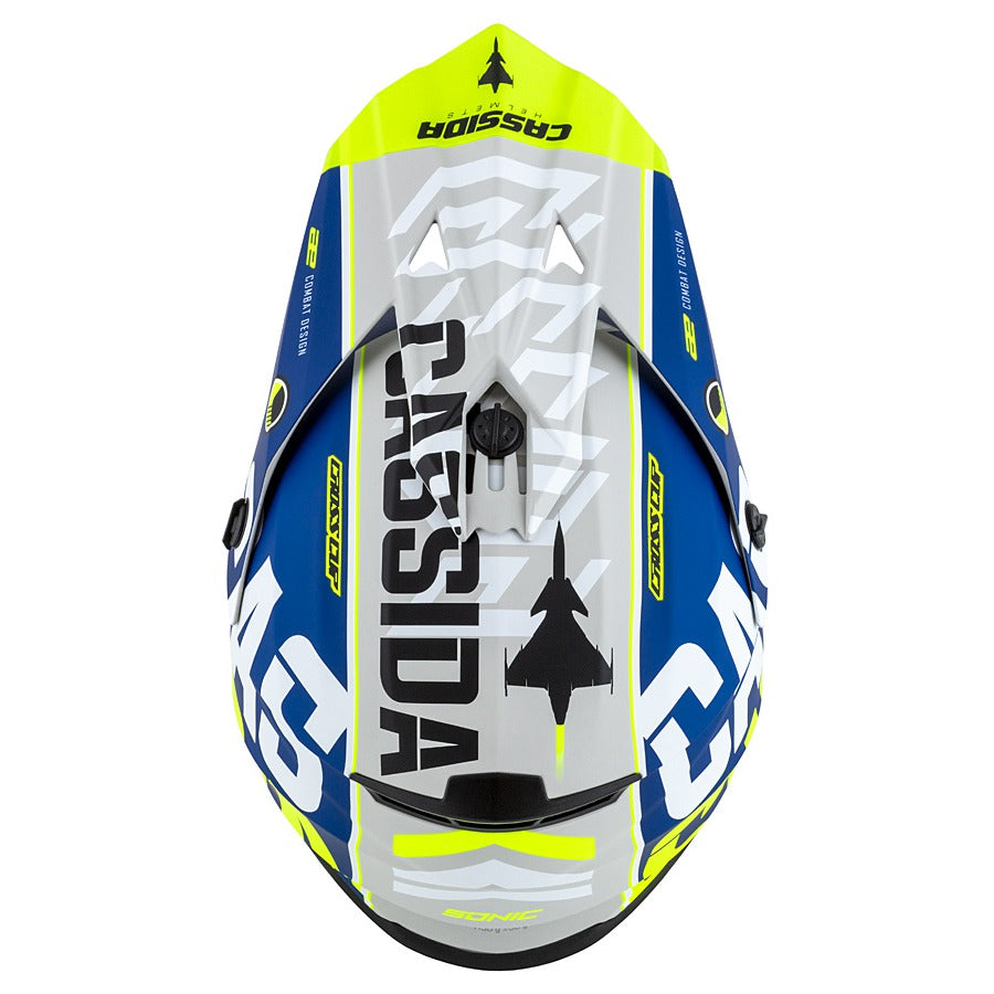 Cassida Cross Cup Sonic Junior Motocross Helmet Matt Blue/Fluo Yellow