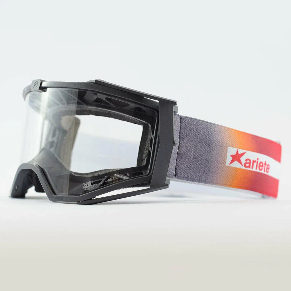 Ariete 8K MX Goggles Grey/Red, Clear Lens