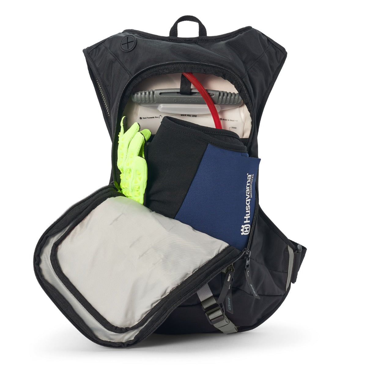 USWE Moto Hydro Hydration Pack, rear view