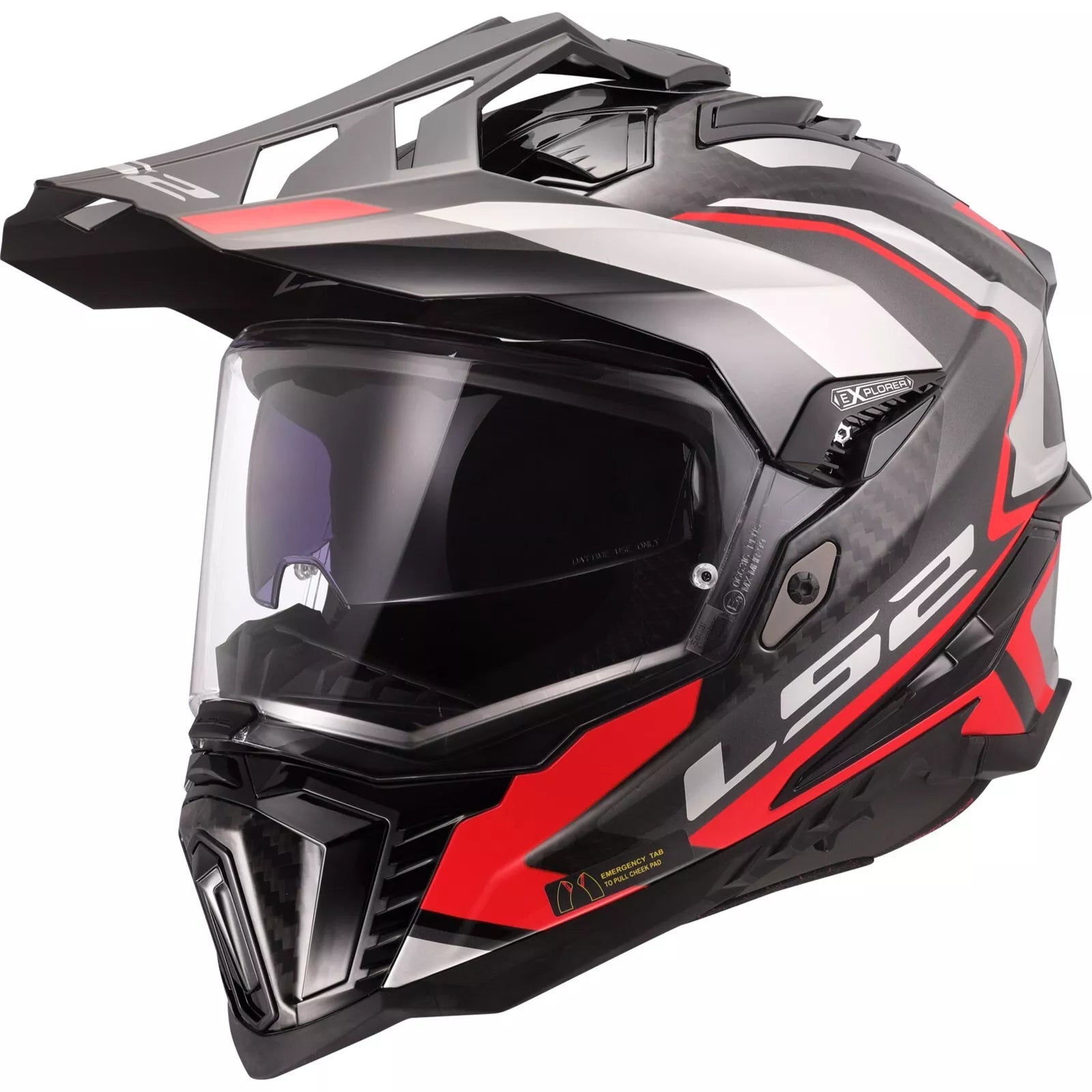 LS2 MX701 EXPLORER CARBON FRONTIER II 2 GLOSSY RED