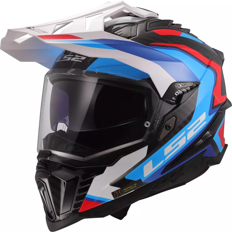 LS2 MX701 EXPLORER CARBON FRONTIER II 2 GLOSSY BLUE