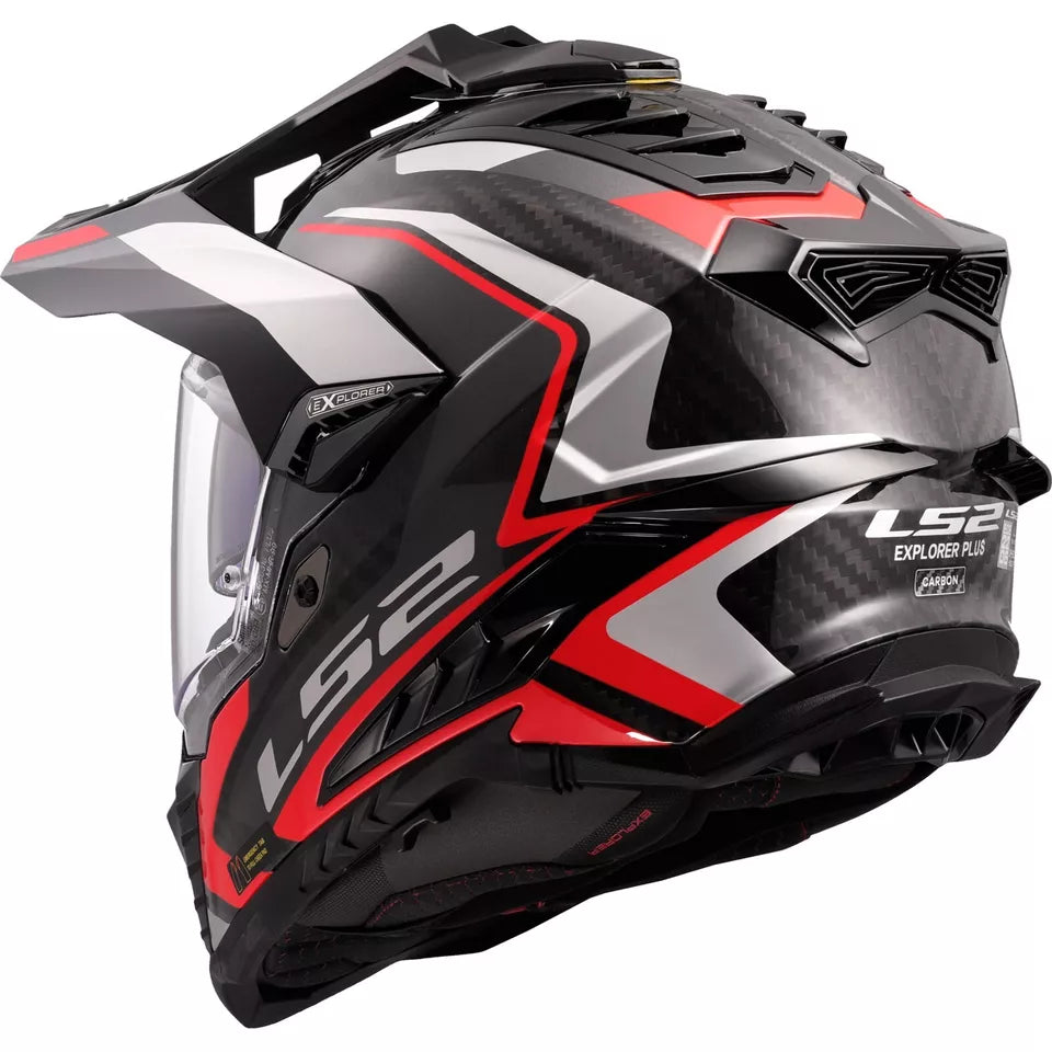 LS2 MX701 EXPLORER CARBON FRONTIER II 2 GLOSSY RED