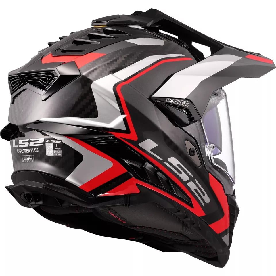 LS2 MX701 EXPLORER CARBON FRONTIER II 2 GLOSSY RED