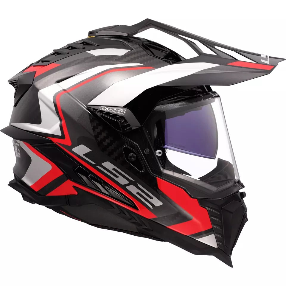 LS2 MX701 EXPLORER CARBON FRONTIER II 2 GLOSSY RED