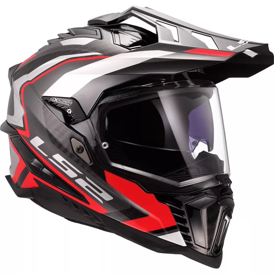 LS2 MX701 EXPLORER CARBON FRONTIER II 2 GLOSSY RED