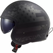 LS2 OF599 SPITFIRE II 2 MATTE BLACK FLAG