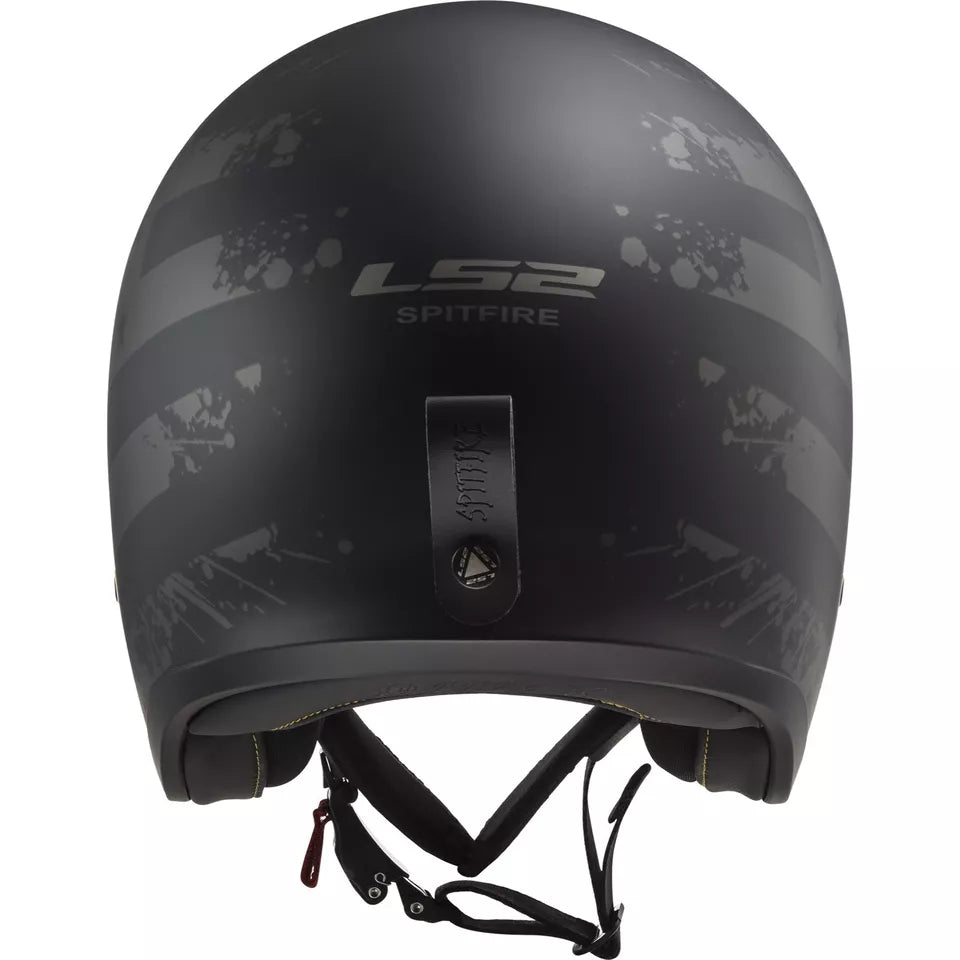 LS2 OF599 SPITFIRE II 2 MATTE BLACK FLAG
