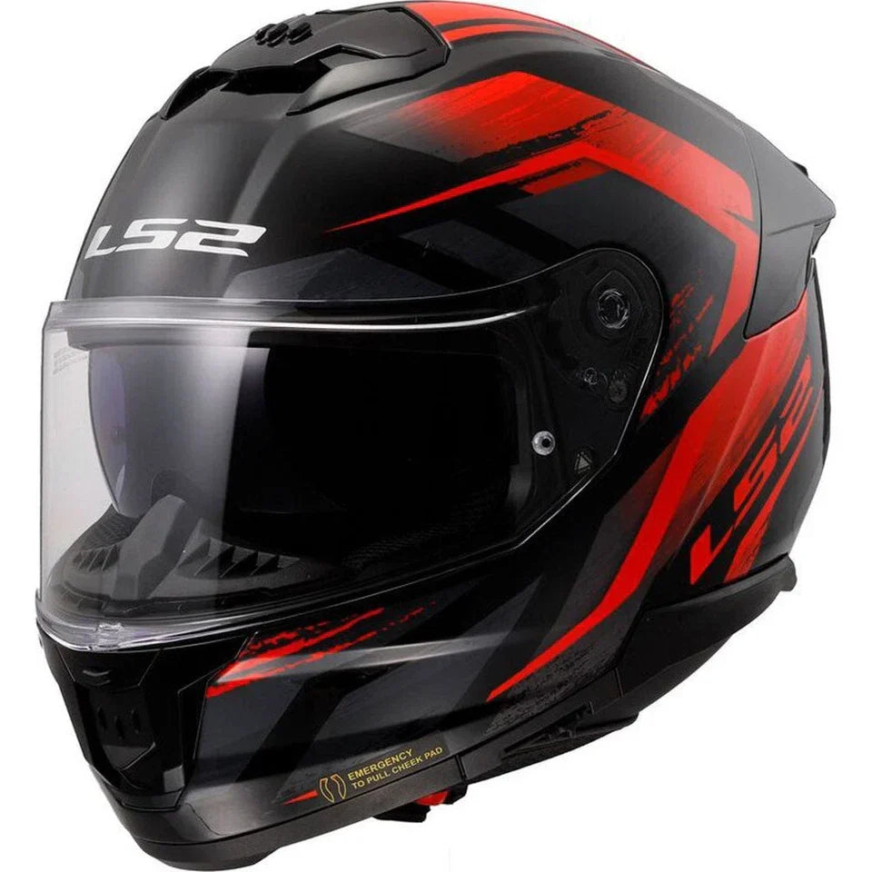 LS2 FF808 STREAM II 2 FURY GLOSSY BLACK RED