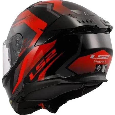 LS2 FF808 STREAM II 2 FURY GLOSSY BLACK RED