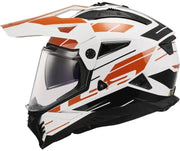 LS2 MX702 PIONEER II 2 NAMIB GLOSSY WHITE ORANGE