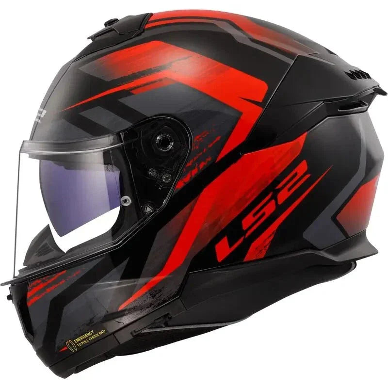 LS2 FF808 STREAM II 2 FURY GLOSSY BLACK RED