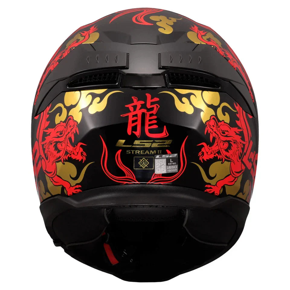 LS2 FF808 STREAM II 2 DRAKO GLOSSY BLACK RED