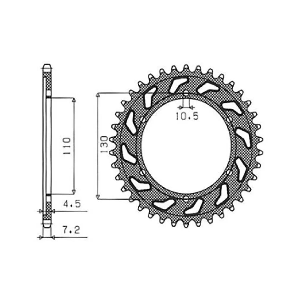 Sunstar Rear Steel Sprocket 525 (1-4474, 43 and 45 Teeth) - view 1