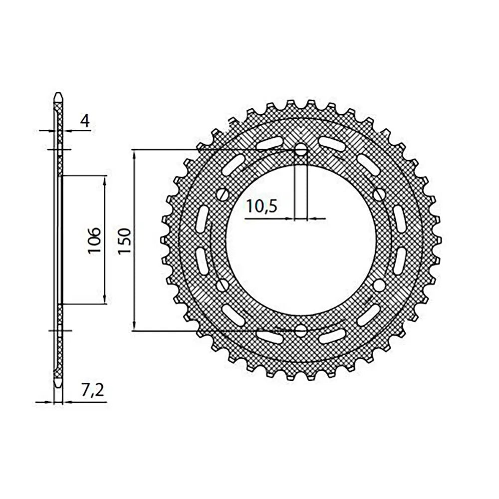 Sunstar Rear Steel Sprocket 525 44T 1-4553-44 - view 1