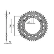 Sunstar Rear Steel Sprocket 525 44T 1-4553-44 - view 1