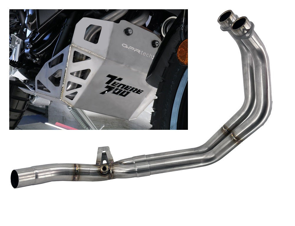 GPR De-Cat Pipe + Titanium Skid Plate Exhaust – Yamaha Tenere 700 2021/2024 e5 2021/2024