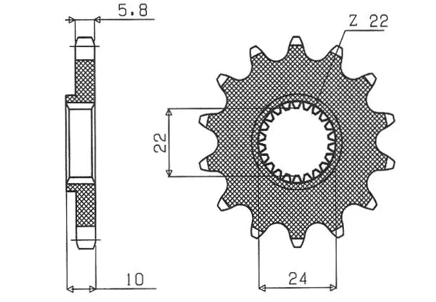 Sunstar Front Sprocket 520 16T 38616 - view 2