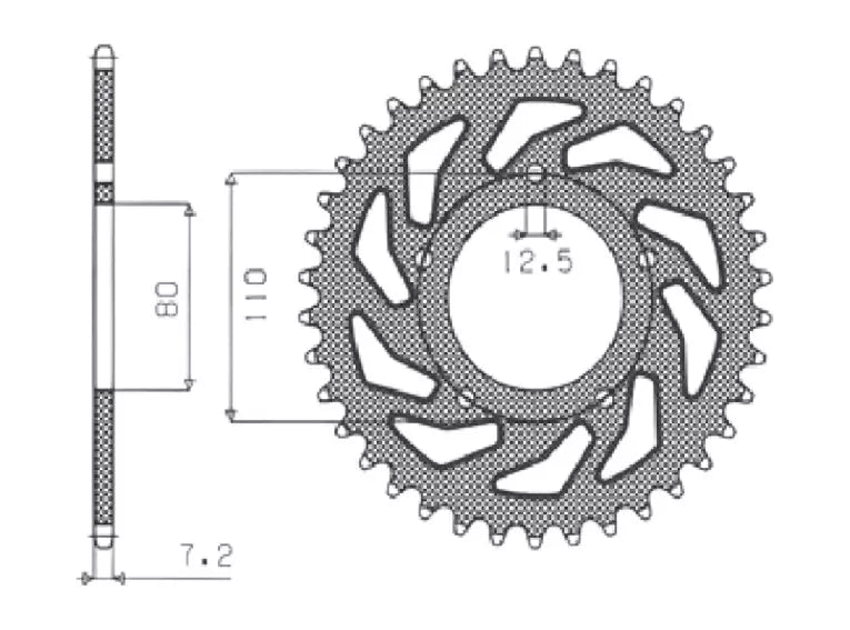 Sunstar Rear Steel Sprocket 525 45T 1-4335-45 - view 2