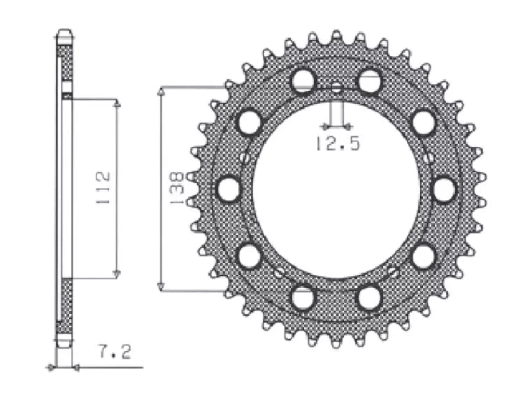 Sunstar Rear Steel Sprocket 525 47T 1-4483-47 - view 2